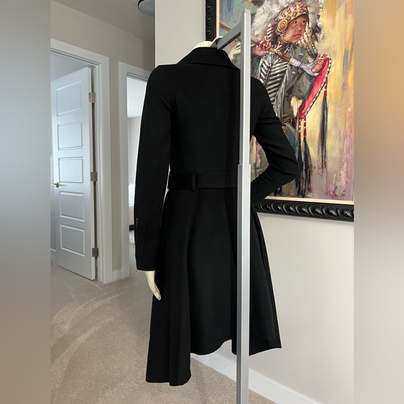 NET BCBGMAXAZRIA BLACK RYAN WOOL BLEND TRENCH COAT SZ XXSMALL - Picture 7 of 11